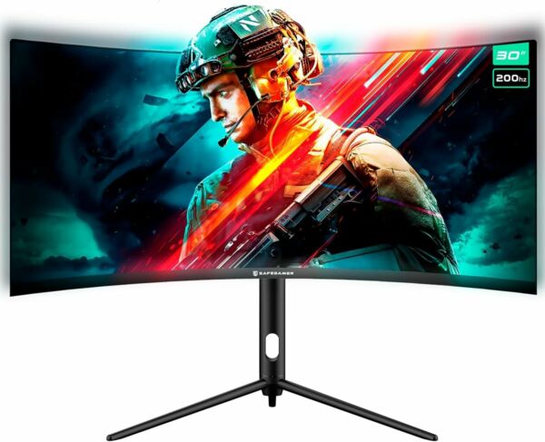 Monitor LED Curvo Gamer Ultrawide 30" WFHD 200Hz 1MS HDMI SafeGamer Preto - Image 5