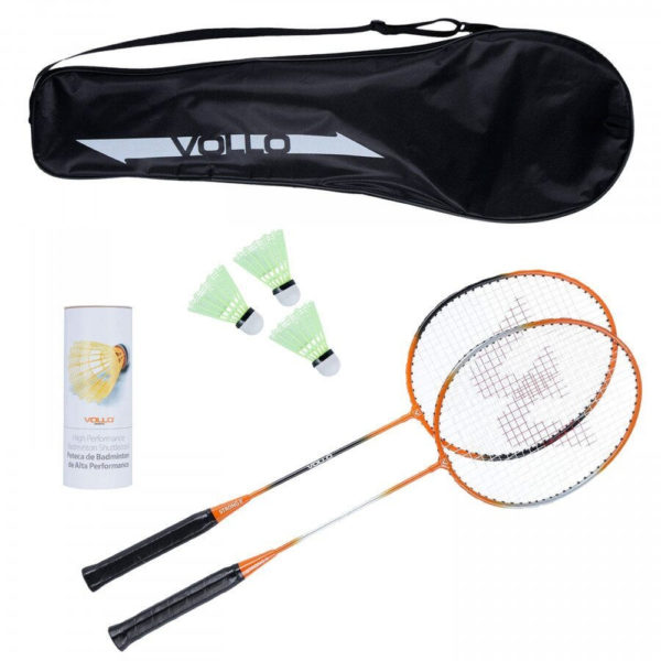 Kit Badminton Hook Sports com 2 raquetes e 3 petecas 1