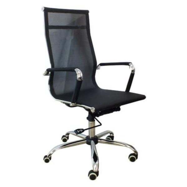 Cadeira Presidente Em Tela Mesh Pel-7010h Preta Design Charles Eames 1