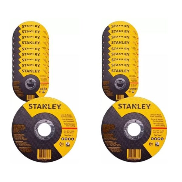 Disco de Corte Metal Stanley STA8061 4"1/2 Polegadas Kit com 20 1