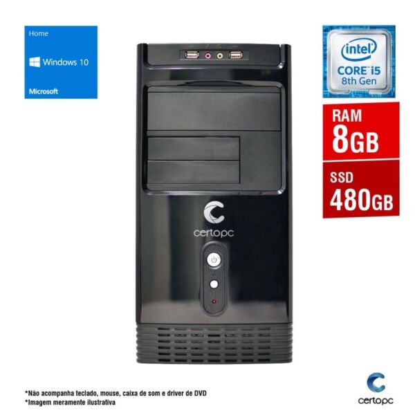 Computador Certo PC Intel Core i5 8GB SSD 480GB 1