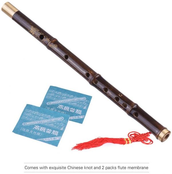 Flauta Profissional De Bambu Preto Dizi Flauta Tradicional Chinesa Artesanal 1