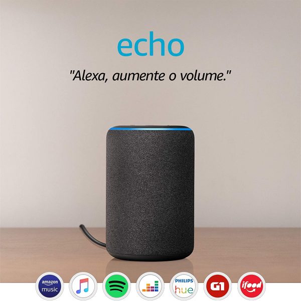 Echo 3ª geração Smart Speaker com Alexa Cor Preta 1