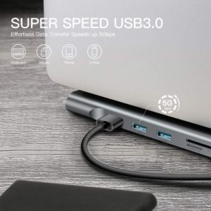 Super HUB para Macbook Suporte Type-C 10 em 1 4K Prata 3